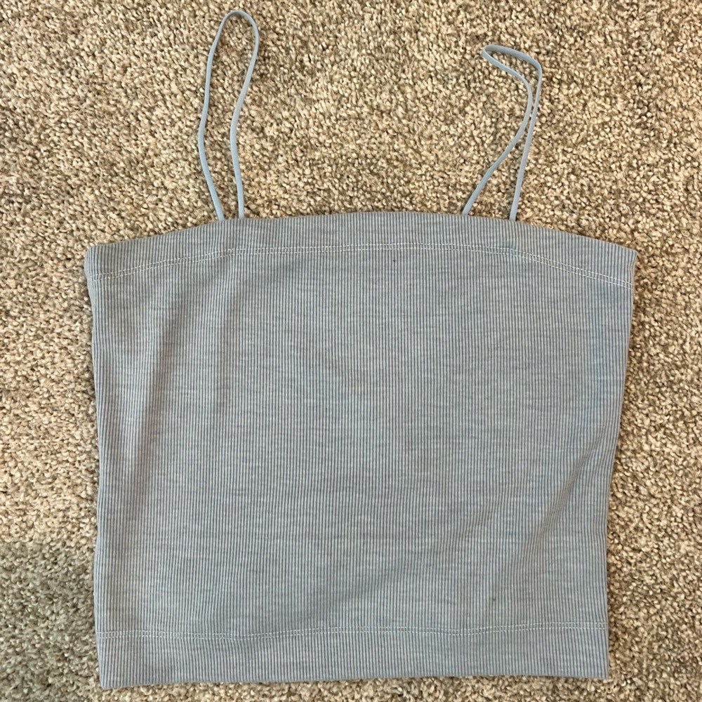 American Eagle Outfitters Light Blue Cropped Tank Top - Size Small